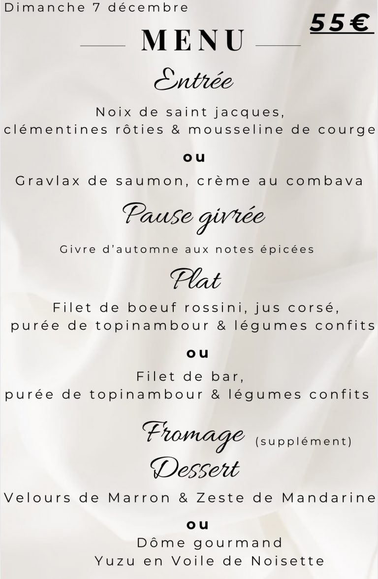 menu restaurant drome