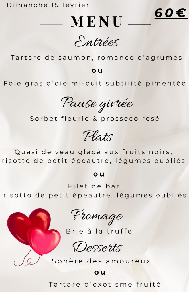 menu restaurant évènementiel drôme