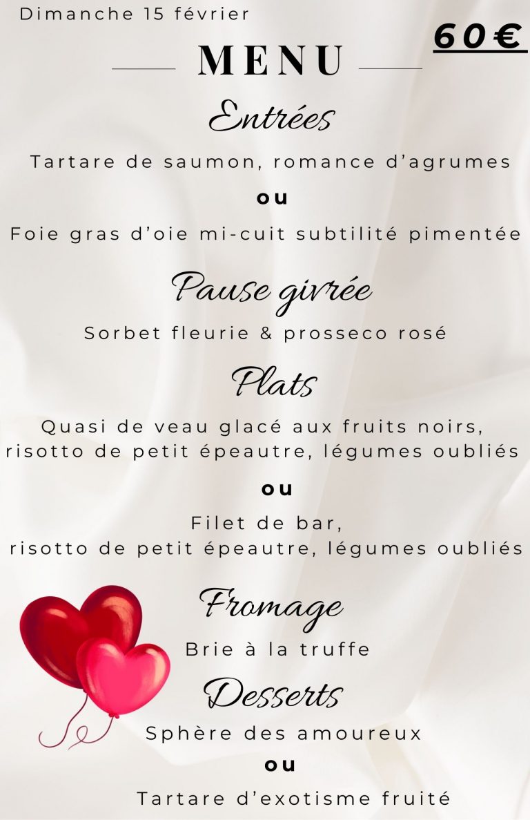 menu restaurant évènementiel drôme